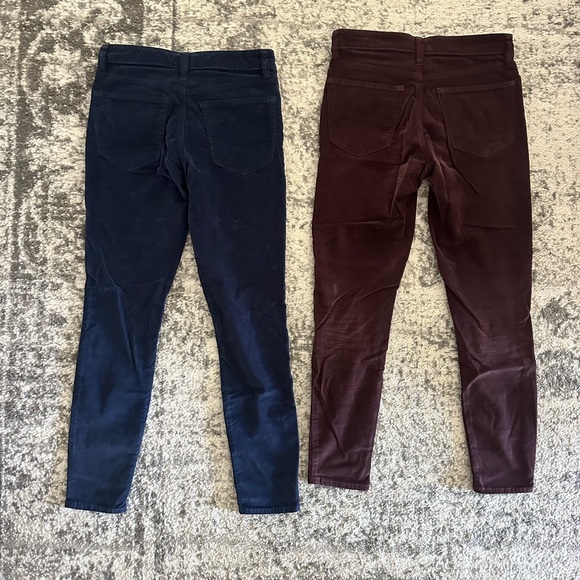 2 PAIRS Lucky Brand Women's CORDUROY Pants in Burgundy and Navy - Picture 2 of 4